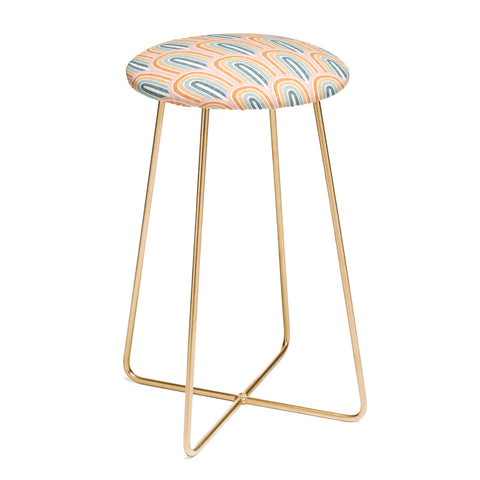 Little Arrow Design Co rainbow scallops pink Counter Stool