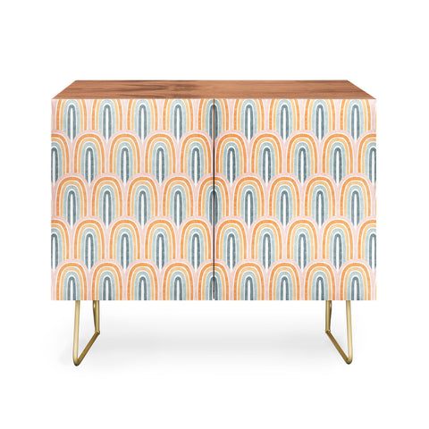 Little Arrow Design Co rainbow scallops pink Credenza