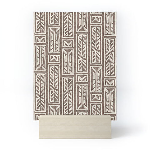 Little Arrow Design Co rayleigh feathers brown Mini Art Print