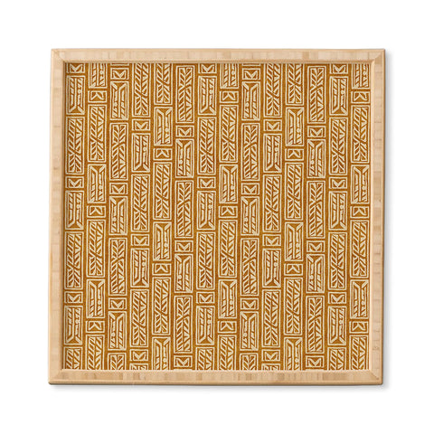 Little Arrow Design Co rayleigh feathers mustard Framed Wall Art