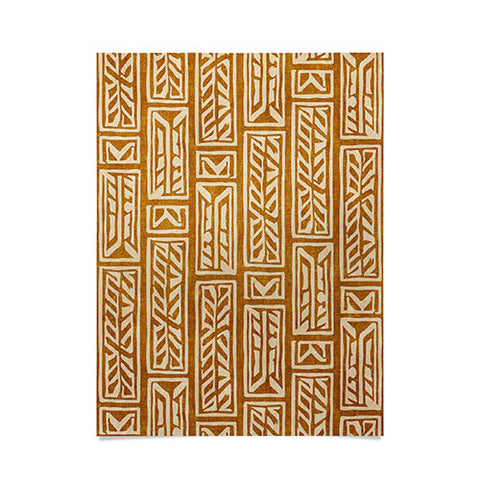 Little Arrow Design Co rayleigh feathers mustard Poster