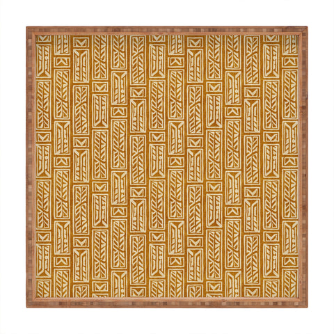 Little Arrow Design Co rayleigh feathers mustard Square Tray