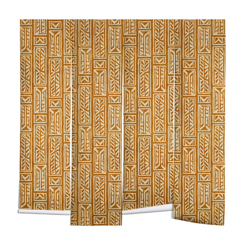 Little Arrow Design Co rayleigh feathers mustard Wall Mural