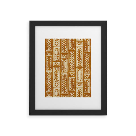 Little Arrow Design Co rayleigh feathers mustard Framed Art Print