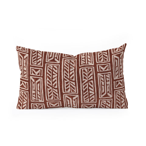 Little Arrow Design Co rayleigh feathers rust Oblong Throw Pillow