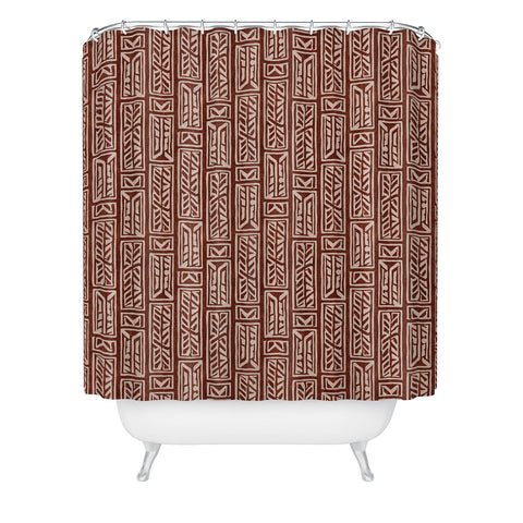 Little Arrow Design Co rayleigh feathers rust Shower Curtain