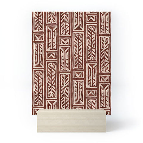 Little Arrow Design Co rayleigh feathers rust Mini Art Print