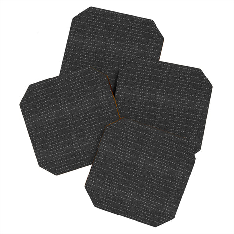 Little Arrow Design Co running stitch charcoal Coaster Set