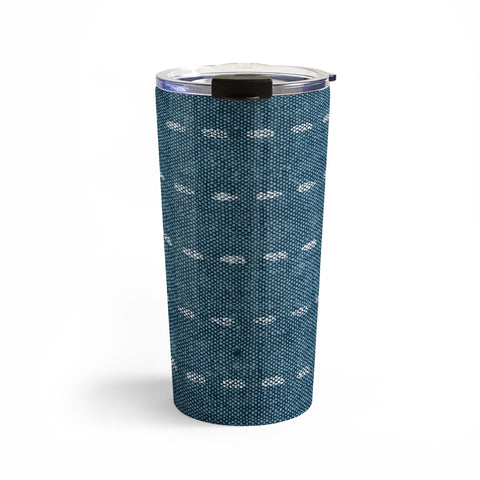 Little Arrow Design Co running stitch stone blue Travel Mug