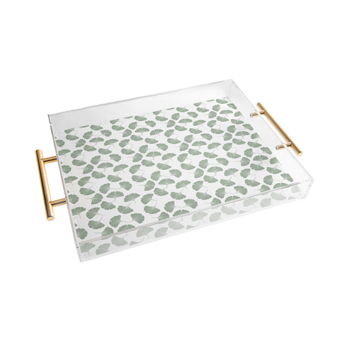 Little Arrow Design Co sage ginkgo leaves Acrylic Tray