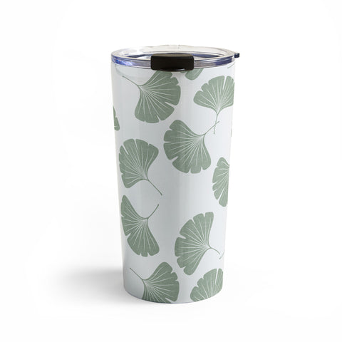 Little Arrow Design Co sage ginkgo leaves Travel Mug
