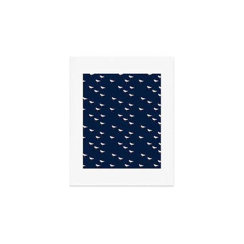 Little Arrow Design Co Sandpipers on navy Art Print
