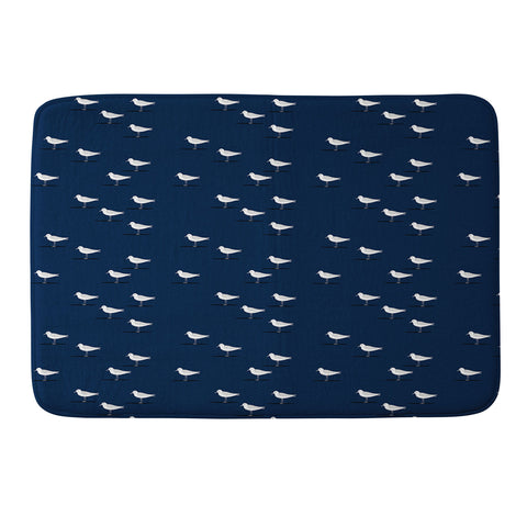 Little Arrow Design Co Sandpipers on navy Memory Foam Bath Mat