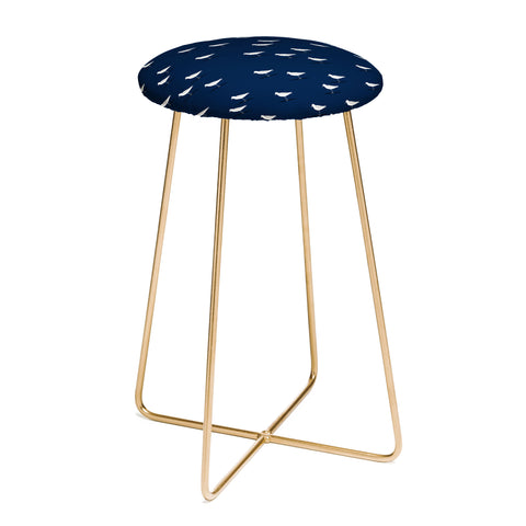 Little Arrow Design Co Sandpipers on navy Counter Stool