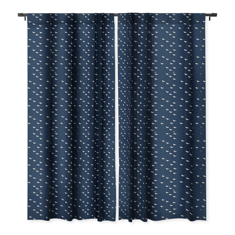 Little Arrow Design Co Sandpipers on navy Blackout Window Curtain