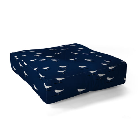Little Arrow Design Co Sandpipers on navy Floor Pillow Square