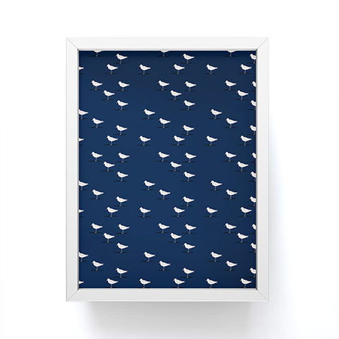 Little Arrow Design Co Sandpipers on navy Framed Mini Art Print