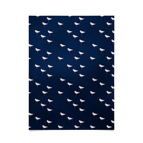 Little Arrow Design Co Sandpipers on navy Poster