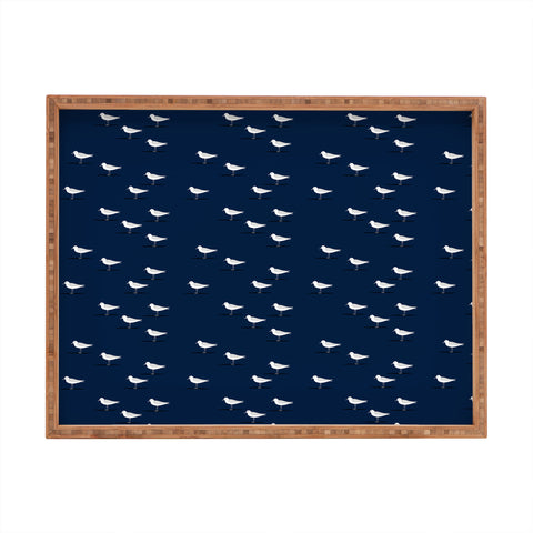 Little Arrow Design Co Sandpipers on navy Rectangular Tray