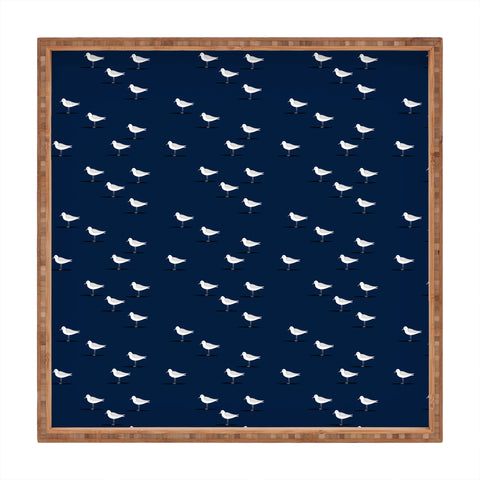 Little Arrow Design Co Sandpipers on navy Square Tray