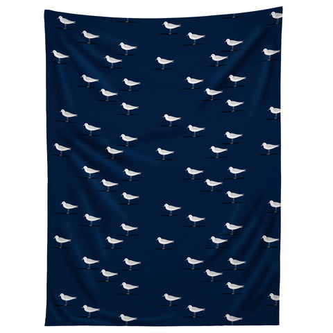 Little Arrow Design Co Sandpipers on navy Tapestry