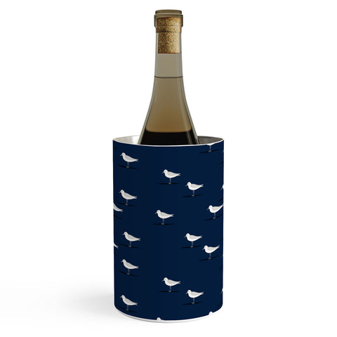 Little Arrow Design Co Sandpipers on navy Wine Chiller