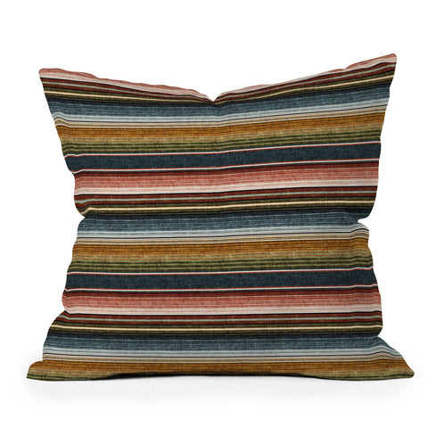 Little Arrow Design Co serape southwest stripe earth Outdoor Throw Pillow
