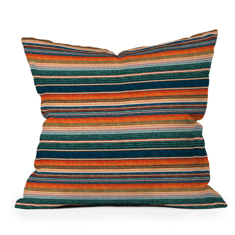 Little Arrow Design Co serape southwest stripe orange Outdoor Throw Pillow