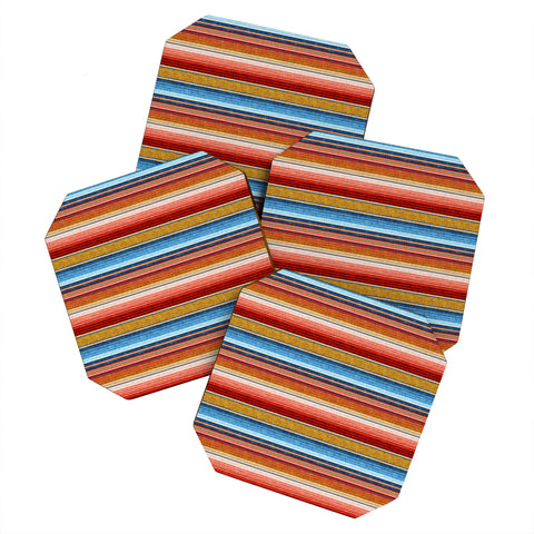 Little Arrow Design Co serape southwest stripe red Coaster Set