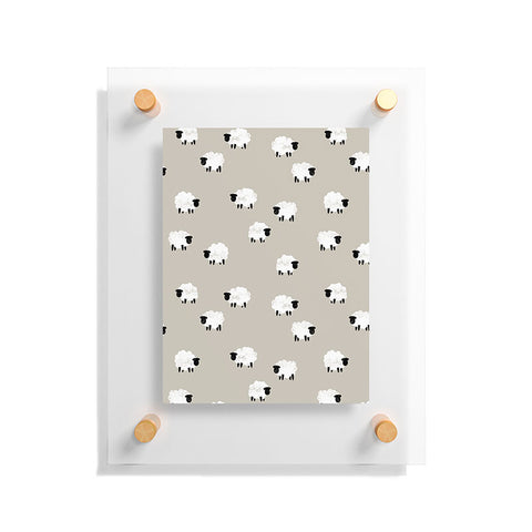 Little Arrow Design Co sheep on beige Floating Acrylic Print