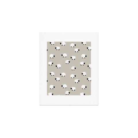 Little Arrow Design Co sheep on beige Art Print