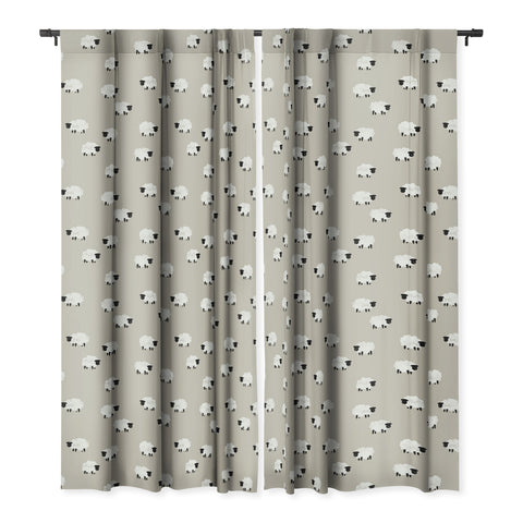 Little Arrow Design Co sheep on beige Blackout Non Repeat