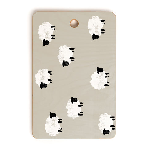 Little Arrow Design Co sheep on beige Cutting Board Rectangle