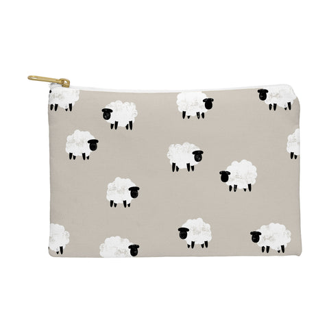 Little Arrow Design Co sheep on beige Pouch