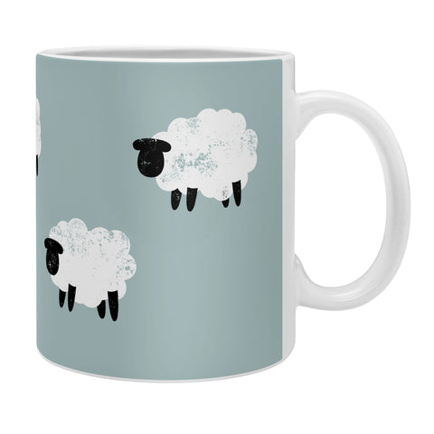 Little Arrow Design Co sheep on dusty blue Coffee Mug