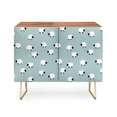 Little Arrow Design Co sheep on dusty blue Credenza