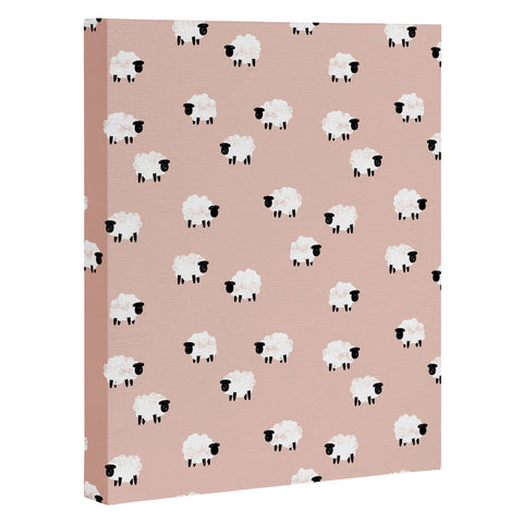 Little Arrow Design Co sheep on dusty pink Art Canvas