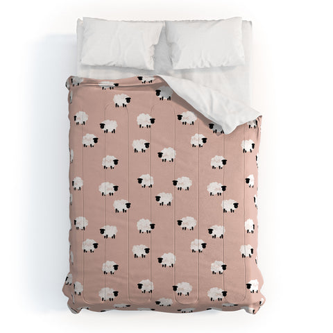Little Arrow Design Co sheep on dusty pink Comforter