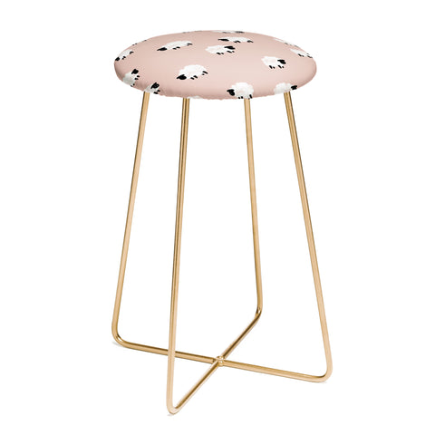 Little Arrow Design Co sheep on dusty pink Counter Stool