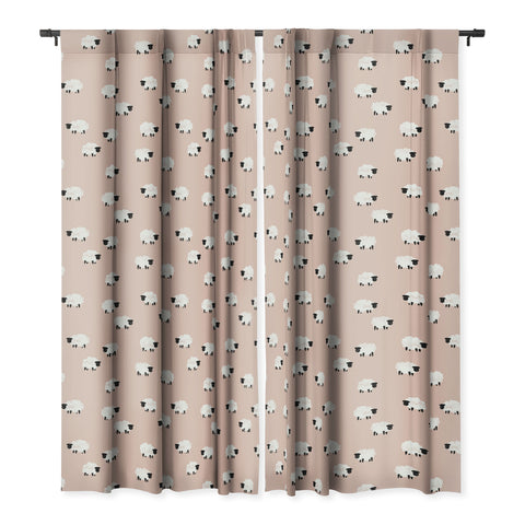 Little Arrow Design Co sheep on dusty pink Blackout Non Repeat