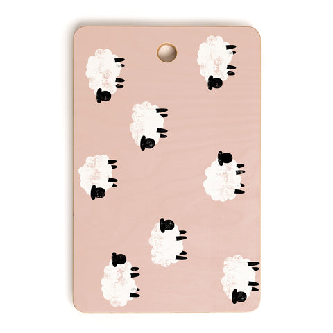 Little Arrow Design Co sheep on dusty pink Cutting Board Rectangle