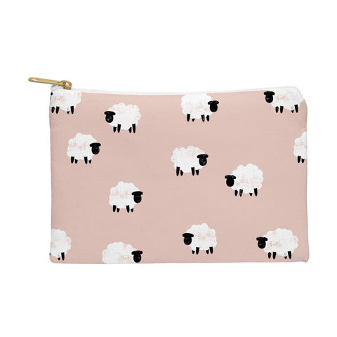Little Arrow Design Co sheep on dusty pink Pouch
