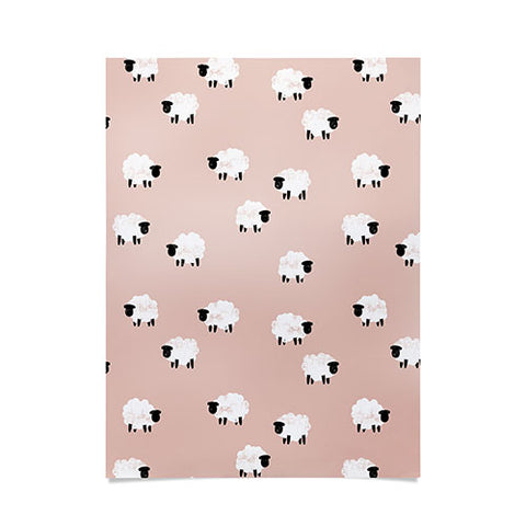Little Arrow Design Co sheep on dusty pink Poster