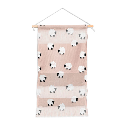 Little Arrow Design Co sheep on dusty pink Wall Hanging Portrait
