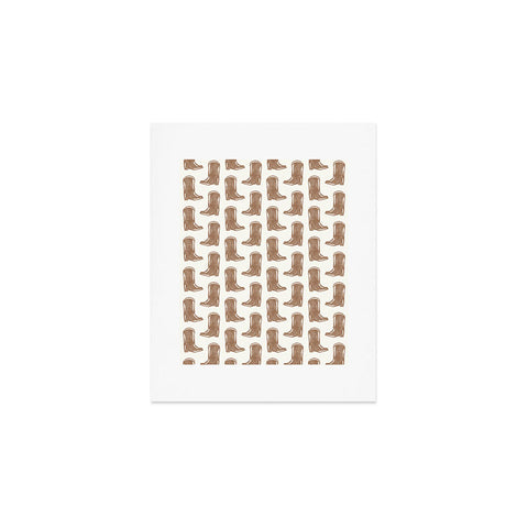 Little Arrow Design Co simple cowboy boots brown Art Print