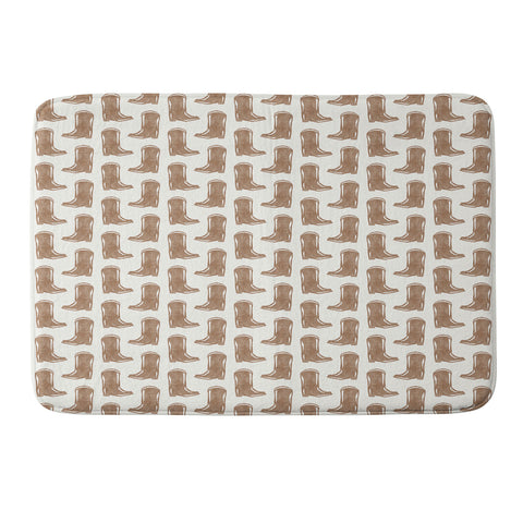 Little Arrow Design Co simple cowboy boots brown Memory Foam Bath Mat