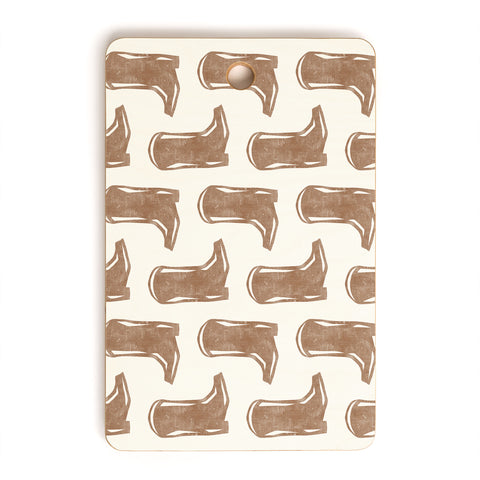 Little Arrow Design Co simple cowboy boots brown Cutting Board Rectangle