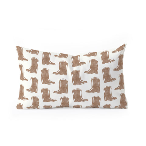Little Arrow Design Co simple cowboy boots brown Oblong Throw Pillow