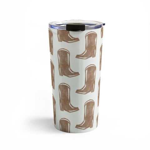 Little Arrow Design Co simple cowboy boots brown Travel Mug