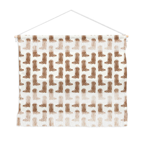 Little Arrow Design Co simple cowboy boots brown Wall Hanging Landscape